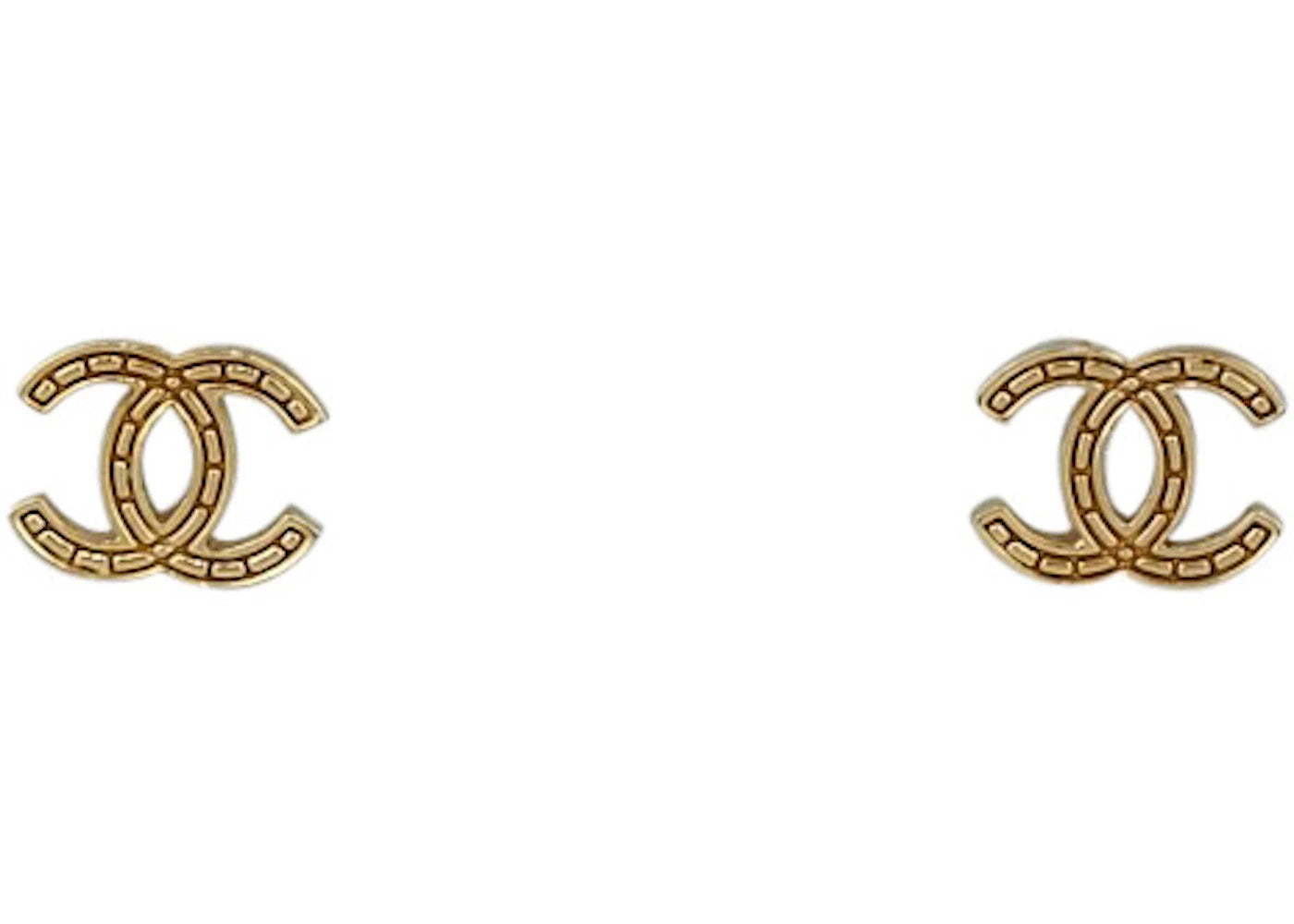 Chanel Mini CC Stud Earrings Gold-tone