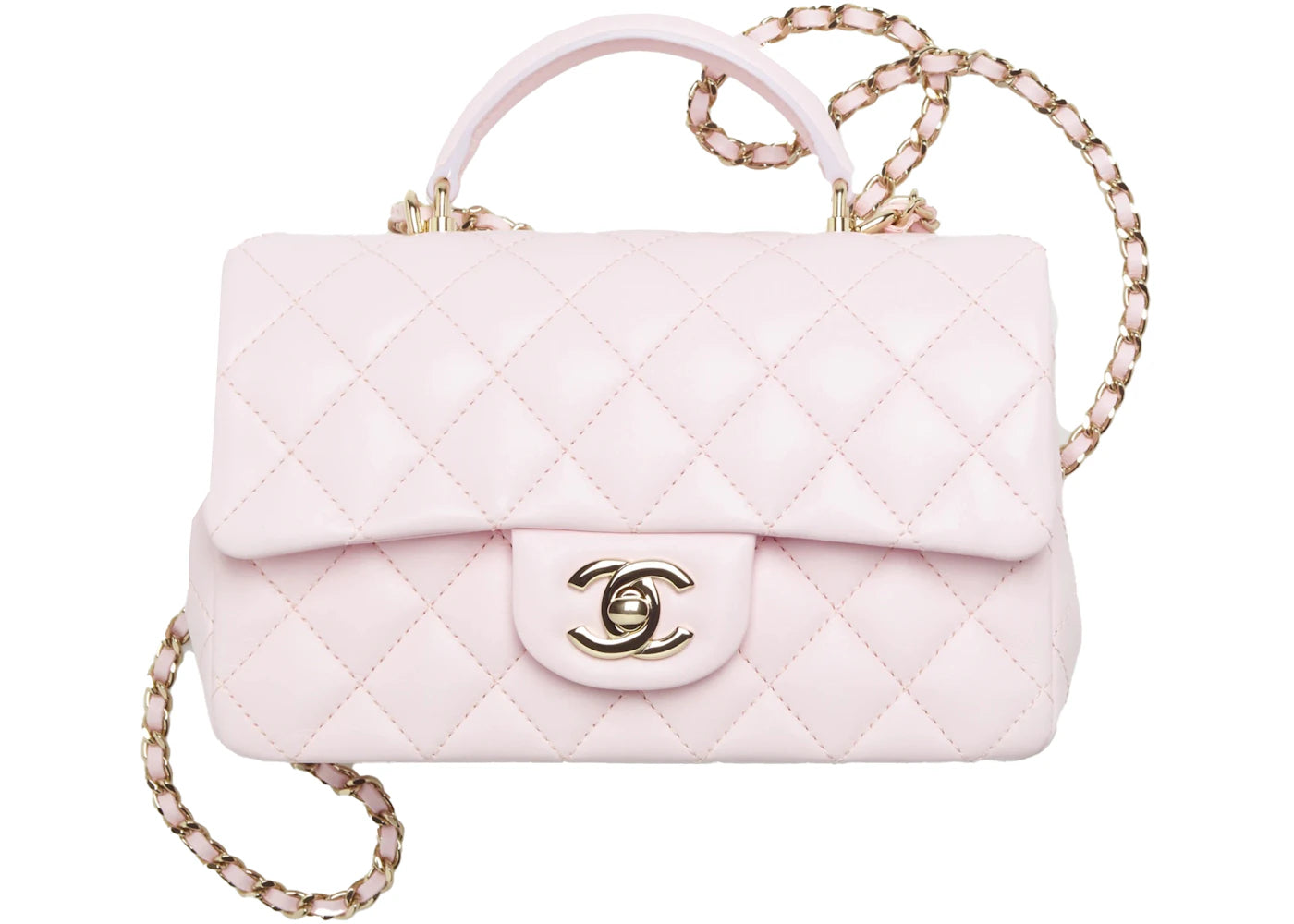 Chanel Mini Flap Bag With Top Handle Light Pink