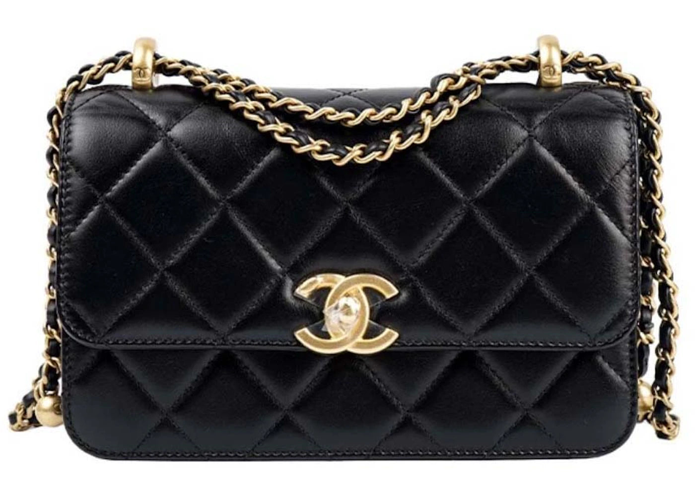 Chanel Mini Size 24C Flap Bag with Adjustable Strap Black (AS2615)