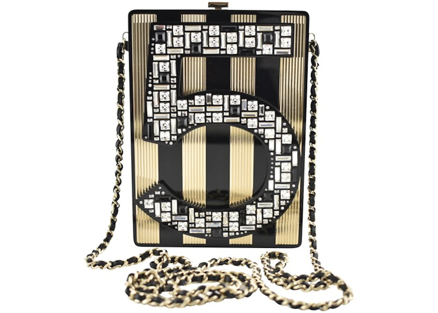Chanel No 5 Minaudiere Mosaic Gold-tone Gold/Black
