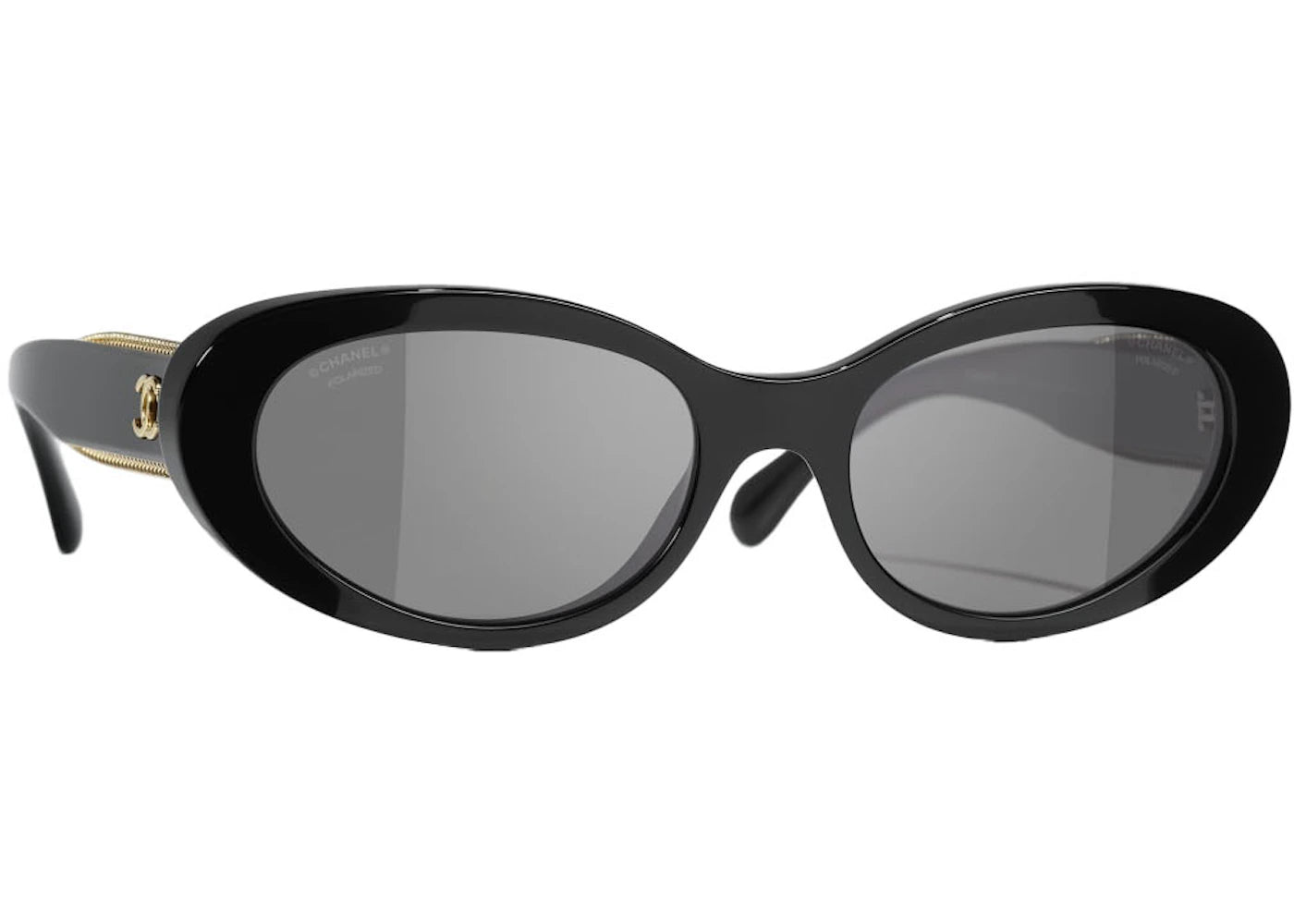 Chanel Oval Polarized Sunglasses Black (5515 C622/48)
