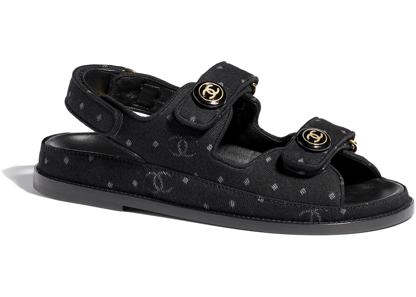 Chanel Printed Sandal Black Denim