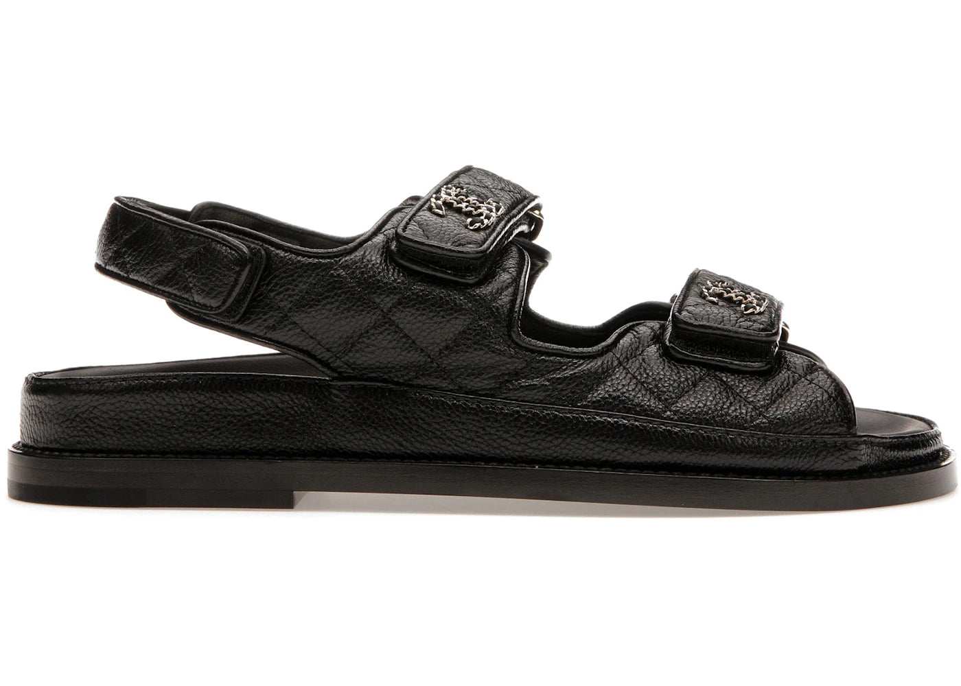 Chanel Quilted Dad Sandal Black Leather