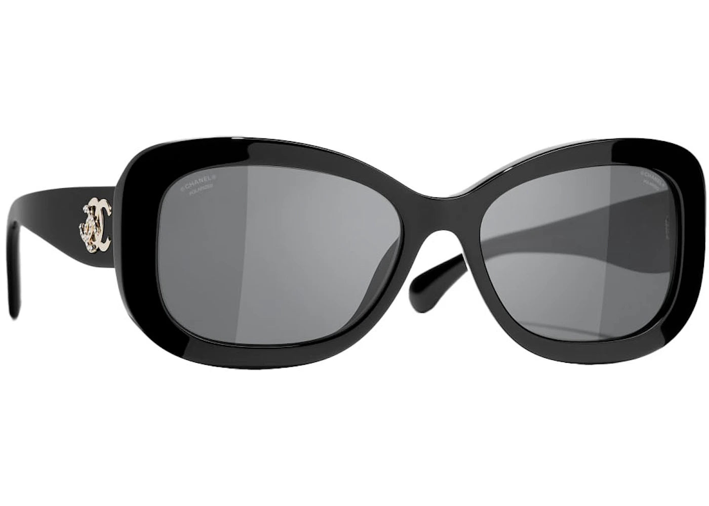 Chanel Rectangle Polarized Sunglasses Black (5468B C622/T8)