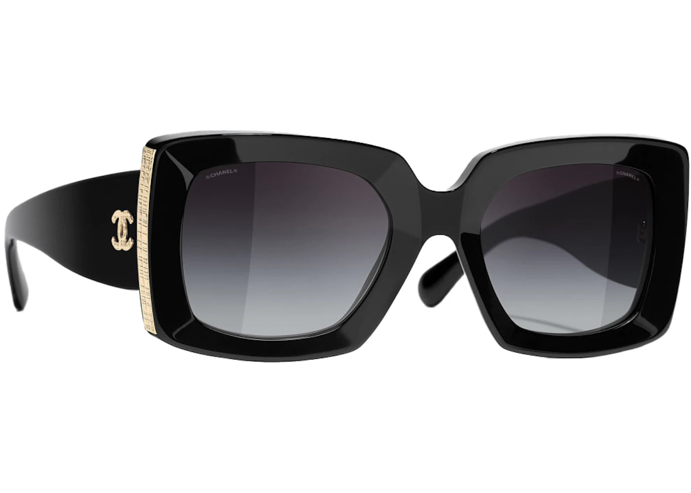 Chanel Rectangle Sunglasses Black (5435 c622/S6)