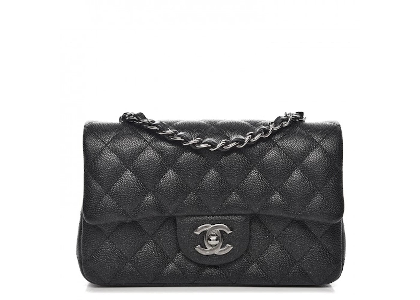 Chanel Mini Rectangular Flap 18C Black Iridescent Black Caviar