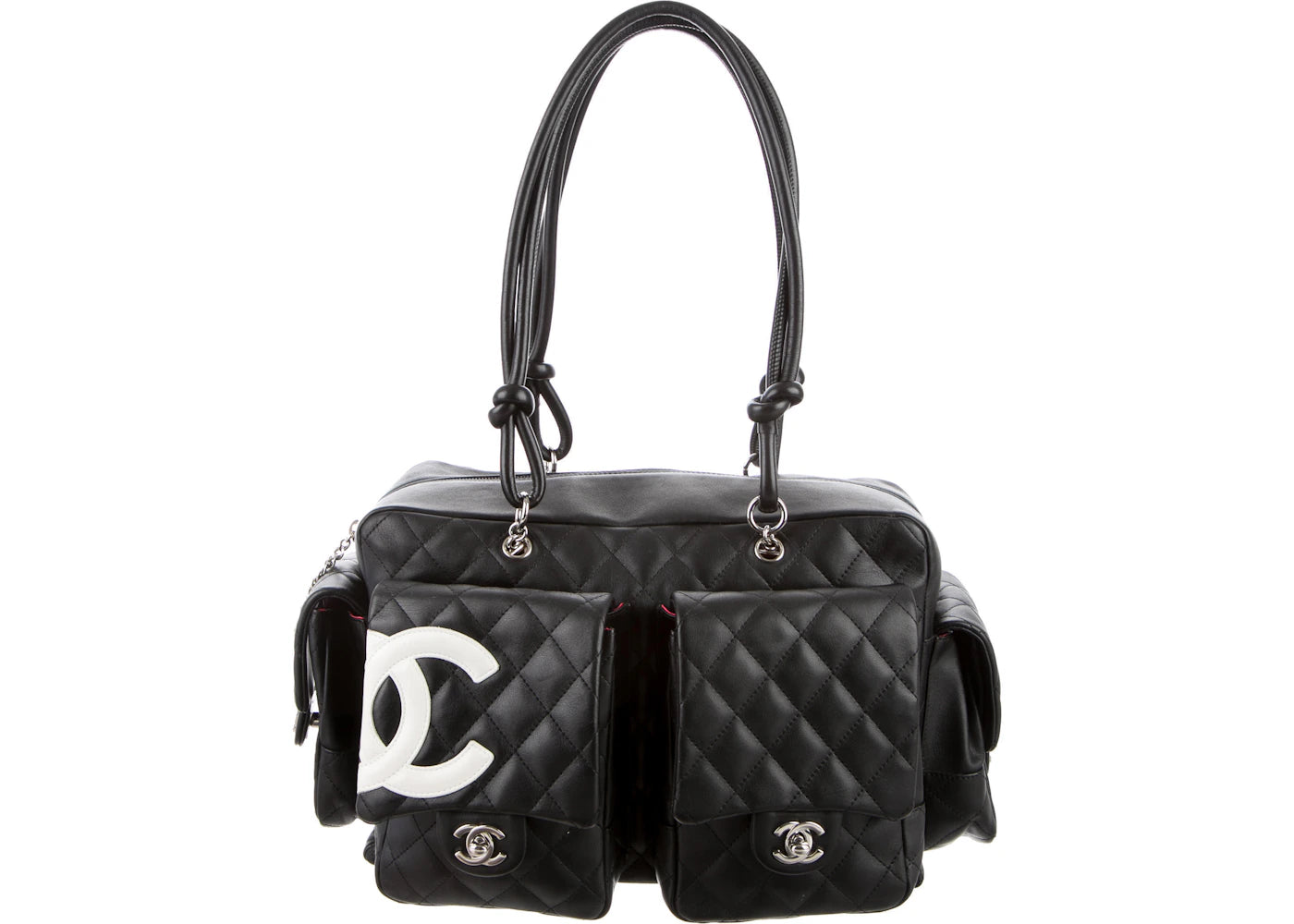 Chanel Reporter Cambon Ligne Quilted Black/White