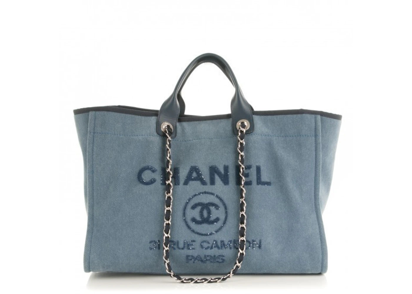 Chanel Deauville Tote Large Light Blue