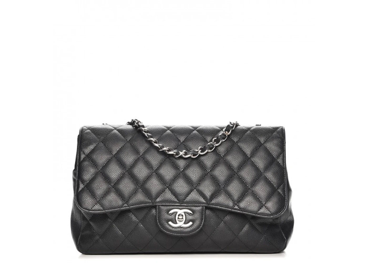 Chanel Single Flap Diamond Quilted Jumbo Black