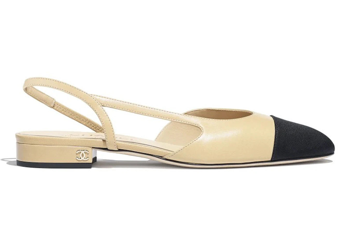 Chanel Slingback Flats Beige Goatskin