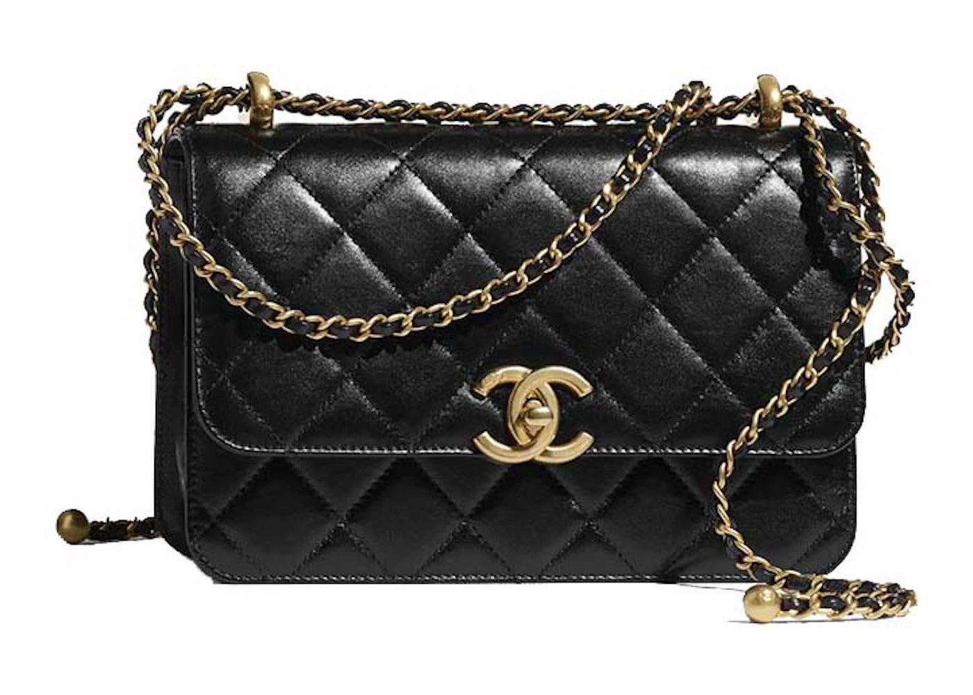 Chanel Small Size 24C Flap Bag with Adjustable Strap Black (AS2649)