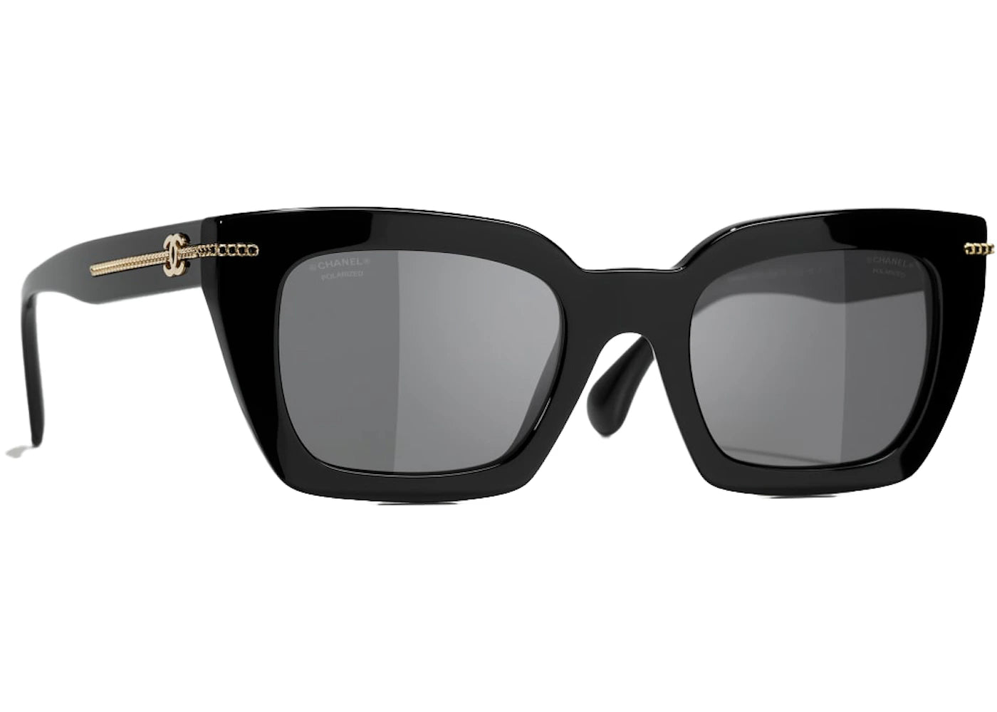 Chanel Square Chain Polarized Sunglasses Black (5509 C622/T8)