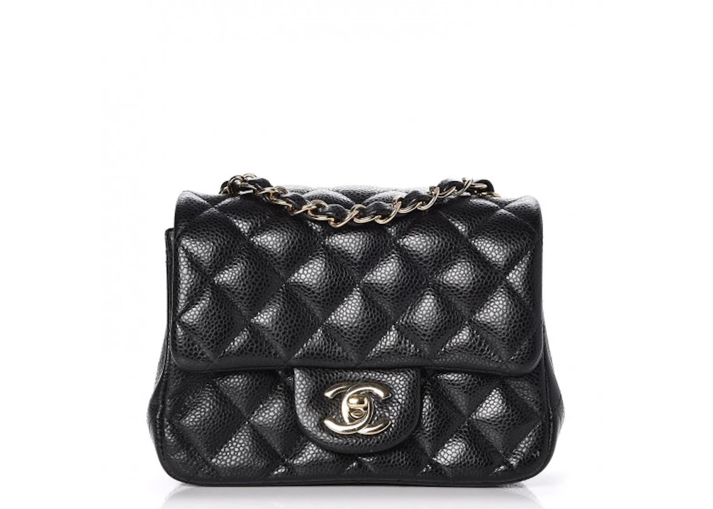 Chanel Square Flap Quilted Diamond Caviar Mini Black