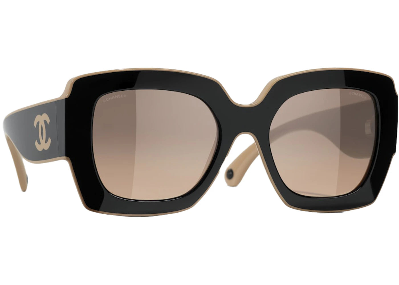 Chanel Square Sunglasses Black/Beige/Brown (6059 C534/43)