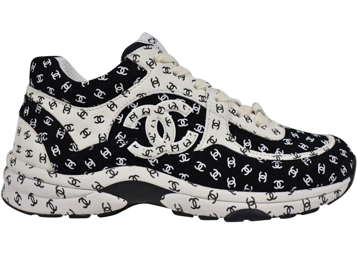 Chanel Suede Trainer Printed CC Black (Women's)