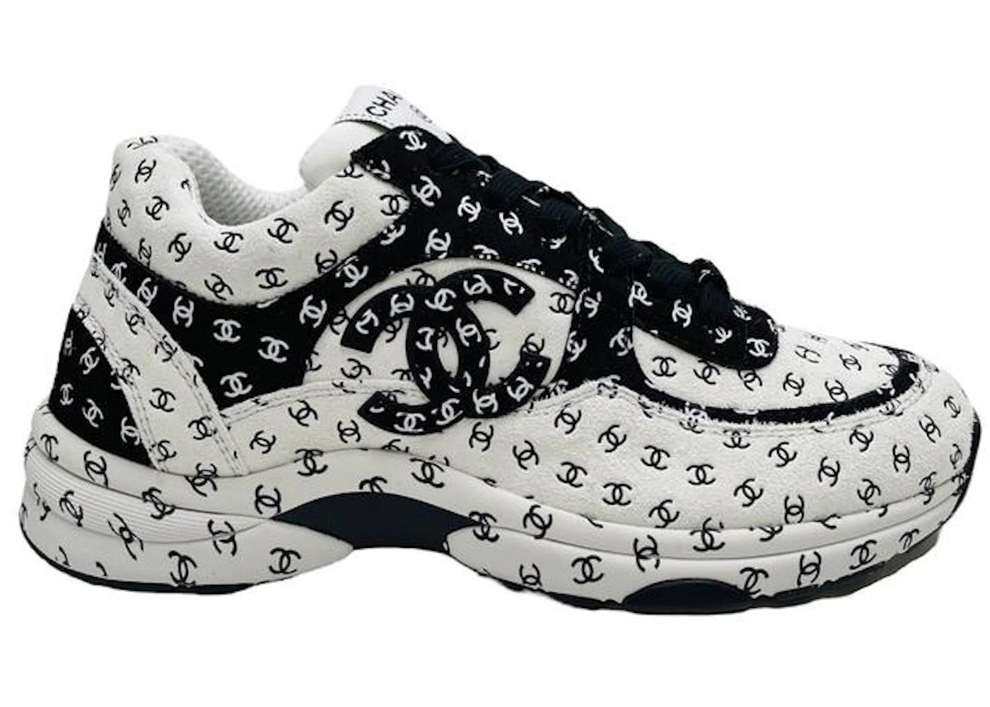 Chanel Suede Trainer Printed CC White (Women's)