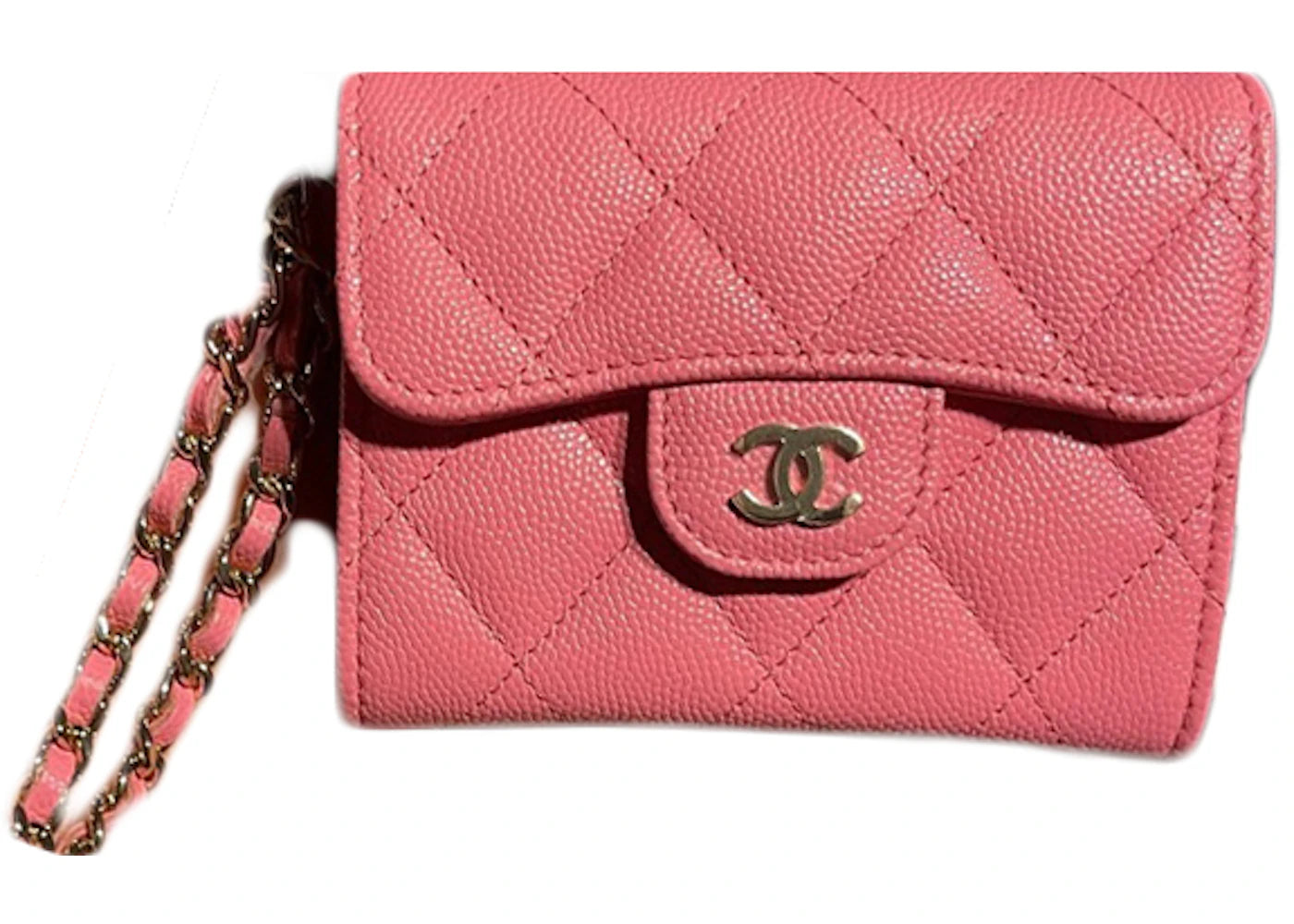 Chanel Timeless Classic Coin Purse Grained Calfskin & Gold-tone Pink