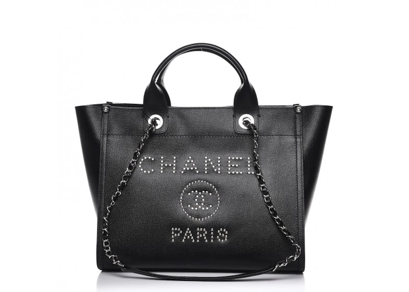 Chanel Deauville Tote Studded Small Black