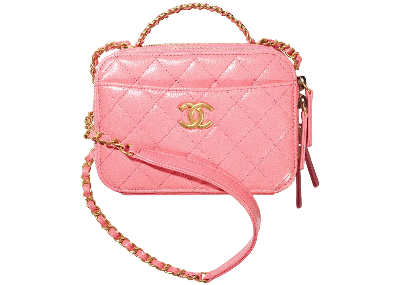 Chanel Vanity Case Bag Small 22S Calfskin Coral Pink