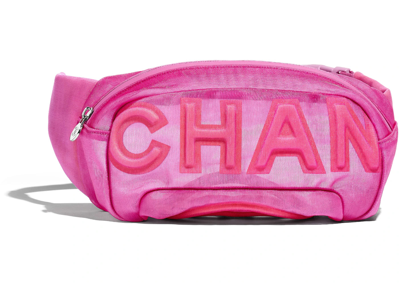Chanel Waist Bag Nylon Silver-tone Pink
