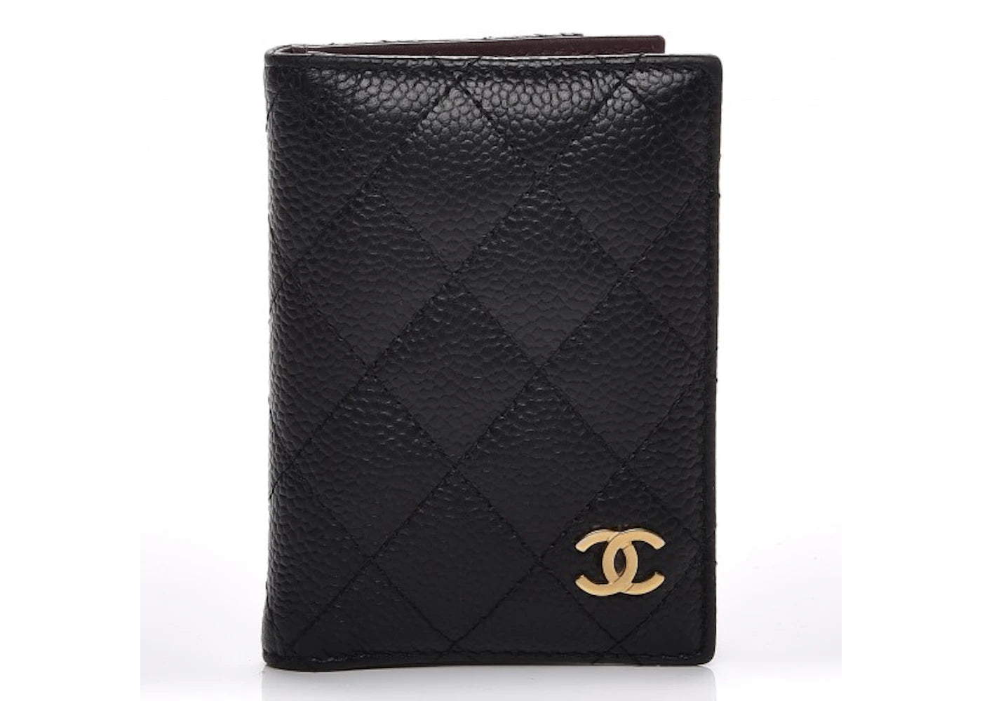 Chanel Card Holder Wallet Quilted Diamond Caviar Black
