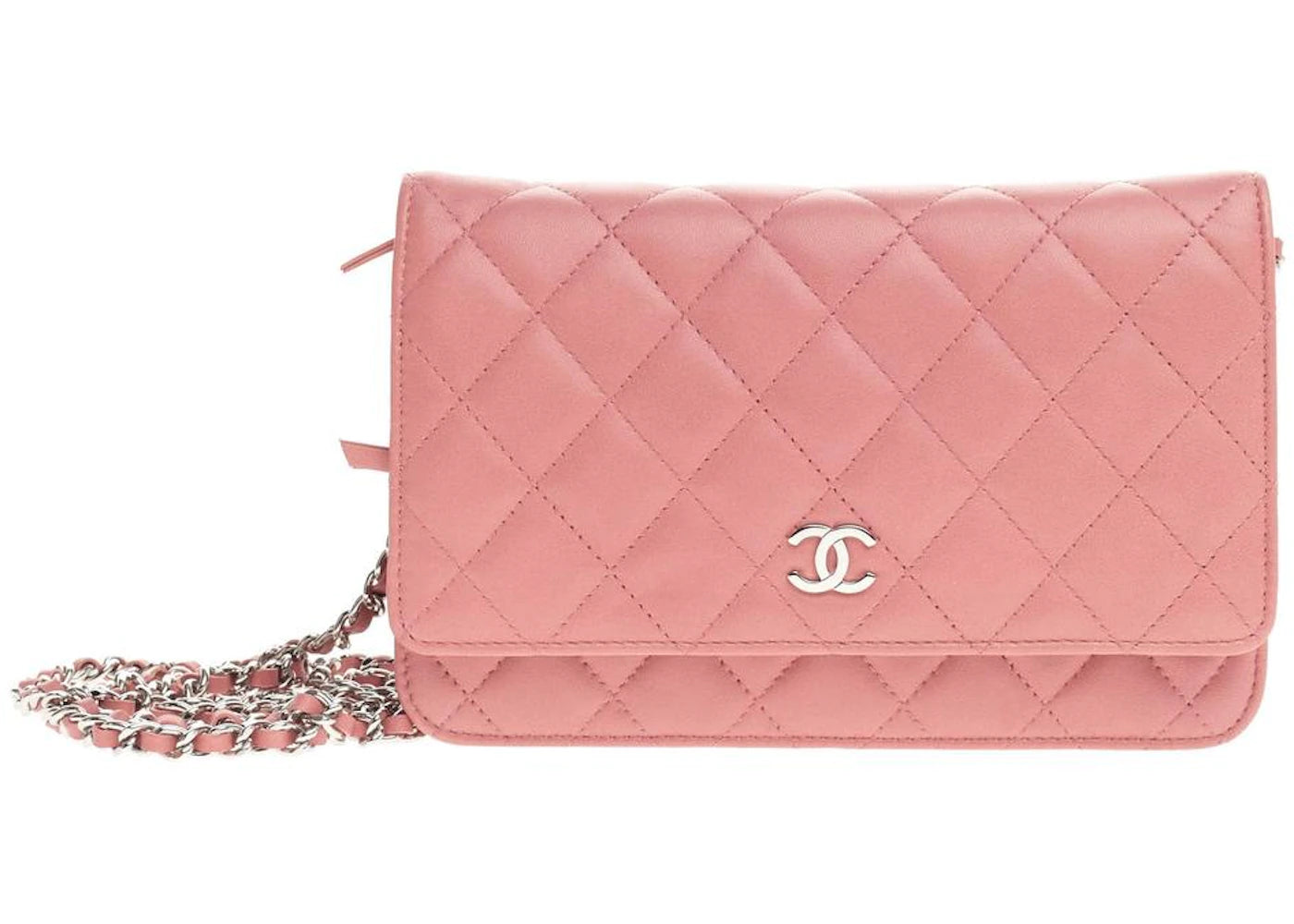 Chanel Wallet On Chain Quilted Diamond Pink
