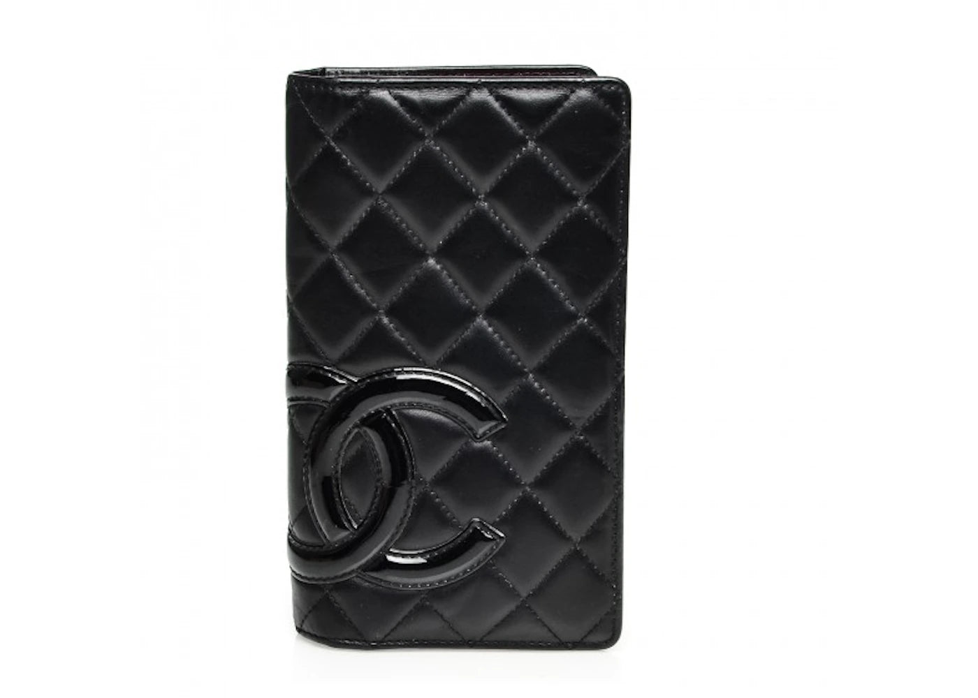 Chanel Cambon Yen Wallet Quilted Calfskin/Patent Leather Black