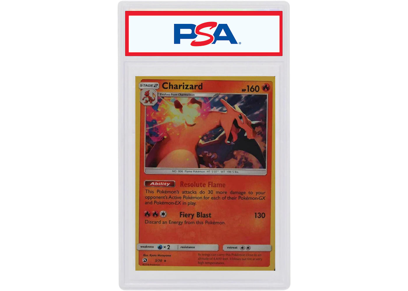 Charizard-Holo 2018 Pokemon TCG Sun & Moon Dragon Majesty #3/70 (PSA or BGS Graded)