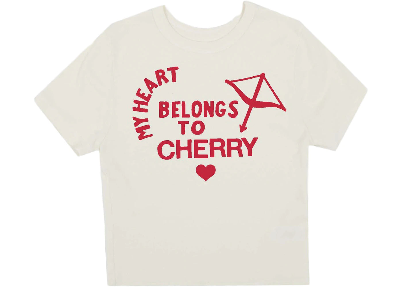 Cherry LA My Heart Baby Tee (Cream) T-shirt Cream