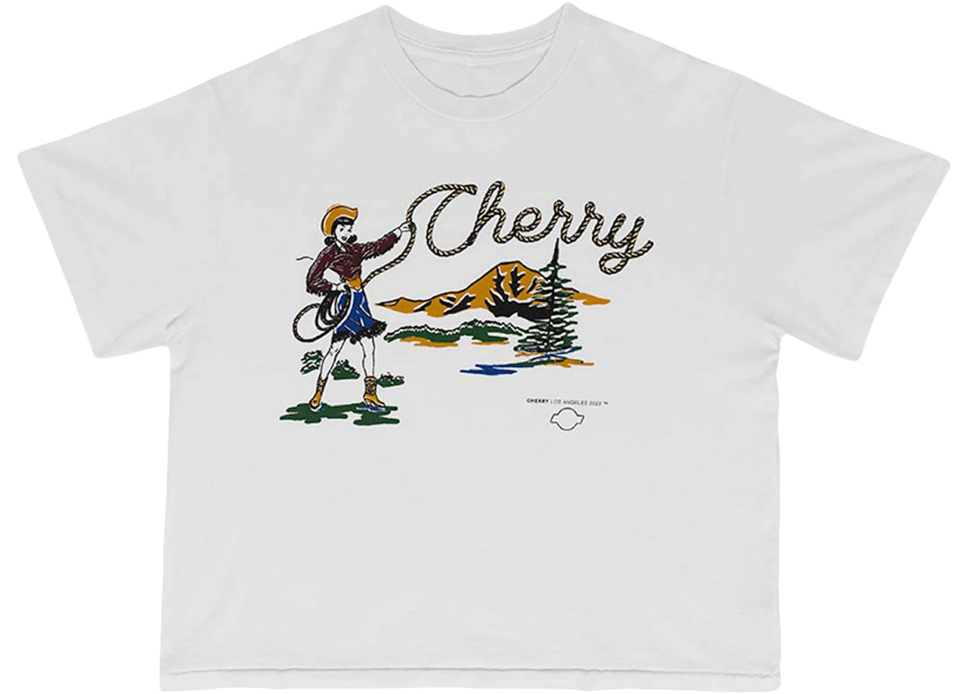 Cherry LA Roper Boxy Tee White