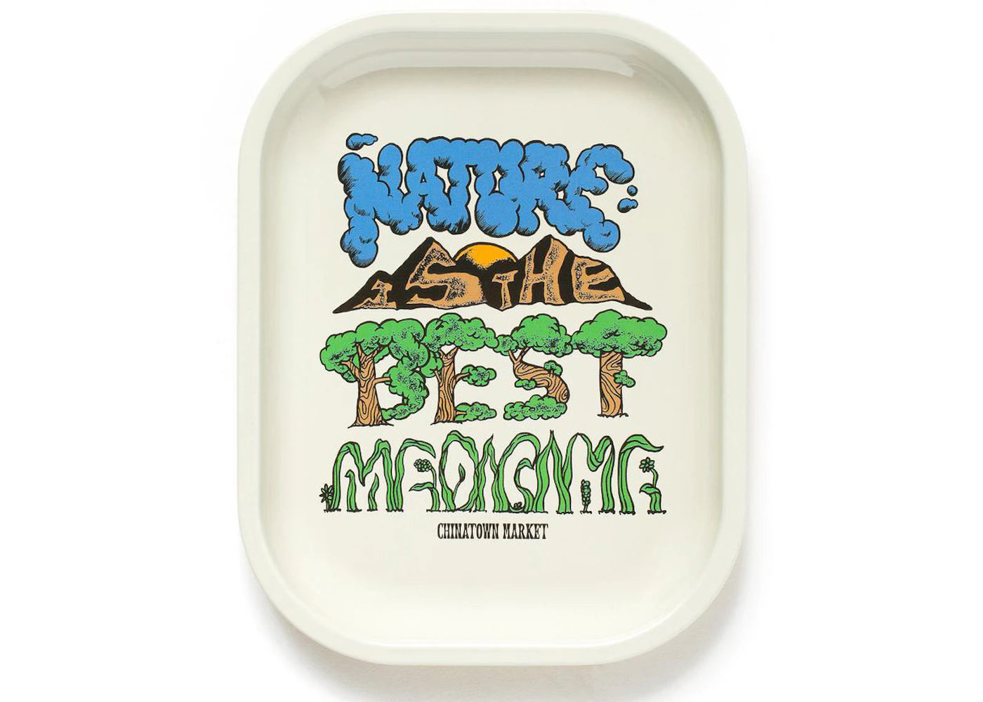 Chinatown Market Nature Is The Best Medicine Tray White/Green