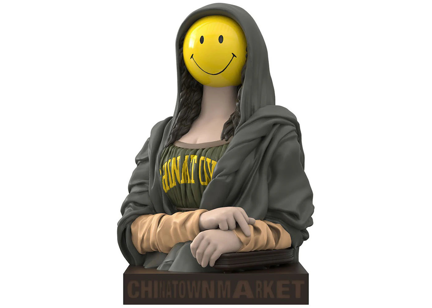 Chinatown Market x Mighty Jaxx Smiley Mona Lisa Figure Yellow