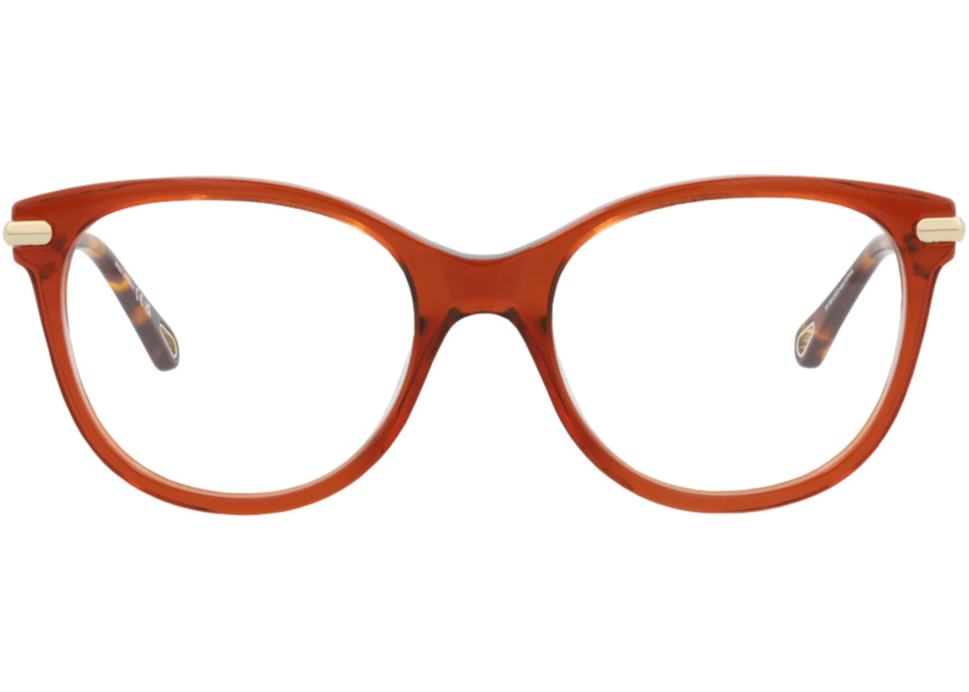 Chloe Cat Eye-Frame Bio Acetate Optical Frames Brown Gold Transparent (CH0058O-30011443-002)