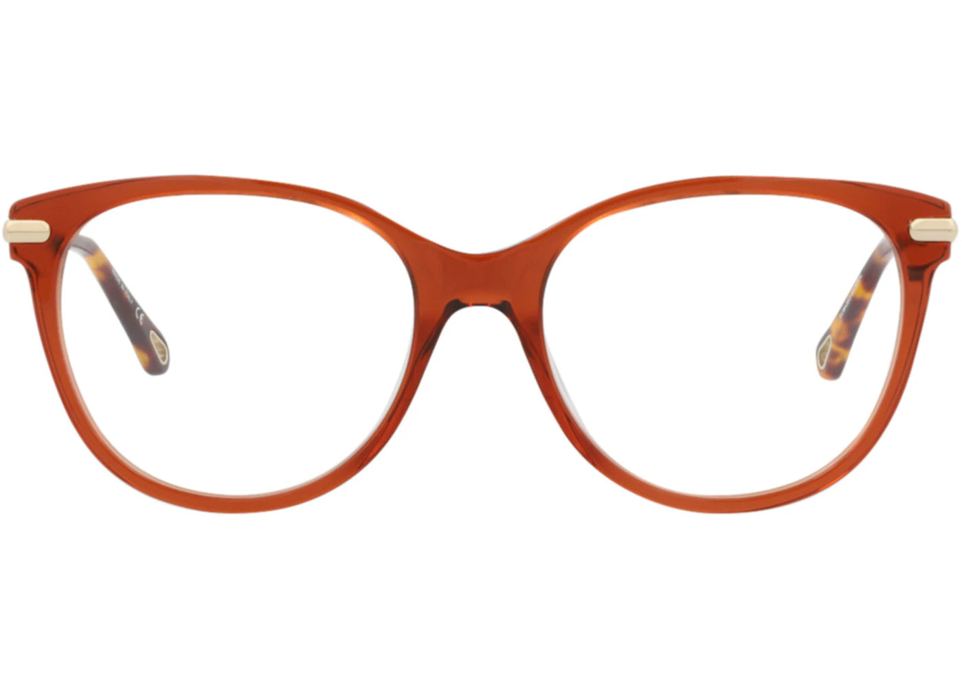 Chloe Cat Eye-Frame Bio Acetate Optical Frames Brown Gold Transparent (CH0058O-30011443-006)