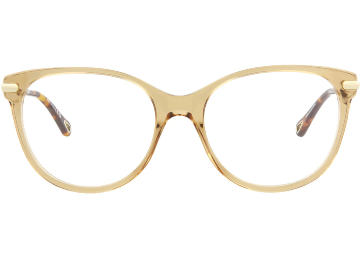 Chloe Cat Eye-Frame Bio Acetate Optical Frames Brown Gold Transparent (CH0058O-30011443-007)