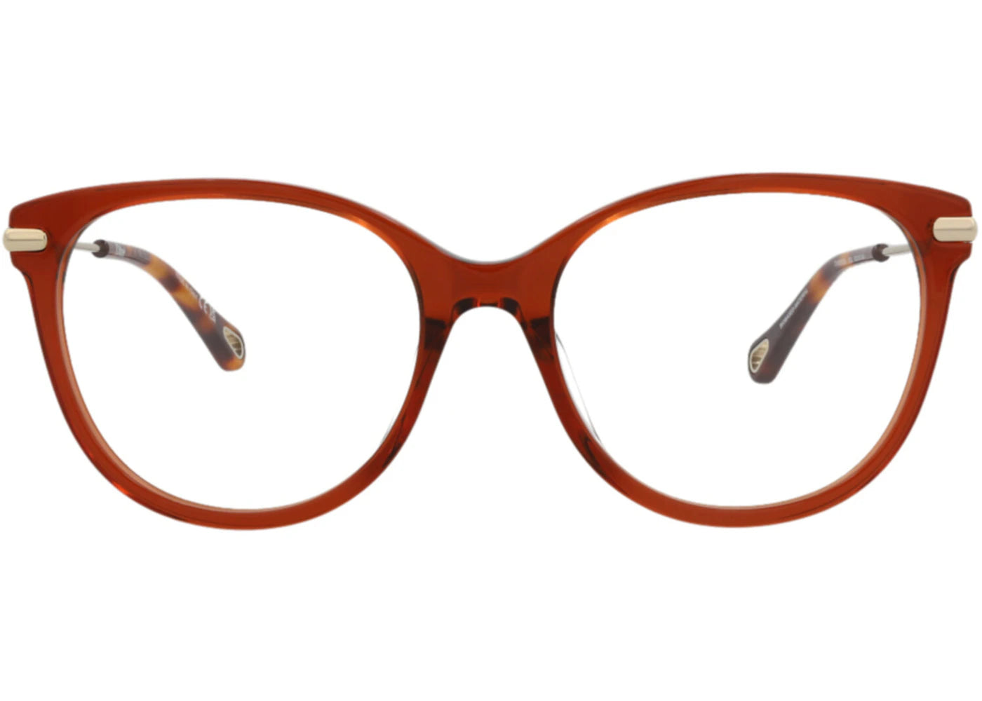 Chloe Cat Eye-Frame Bio Acetate Optical Frames Brown Gold Transparent (CH0058OA-30011514-002)
