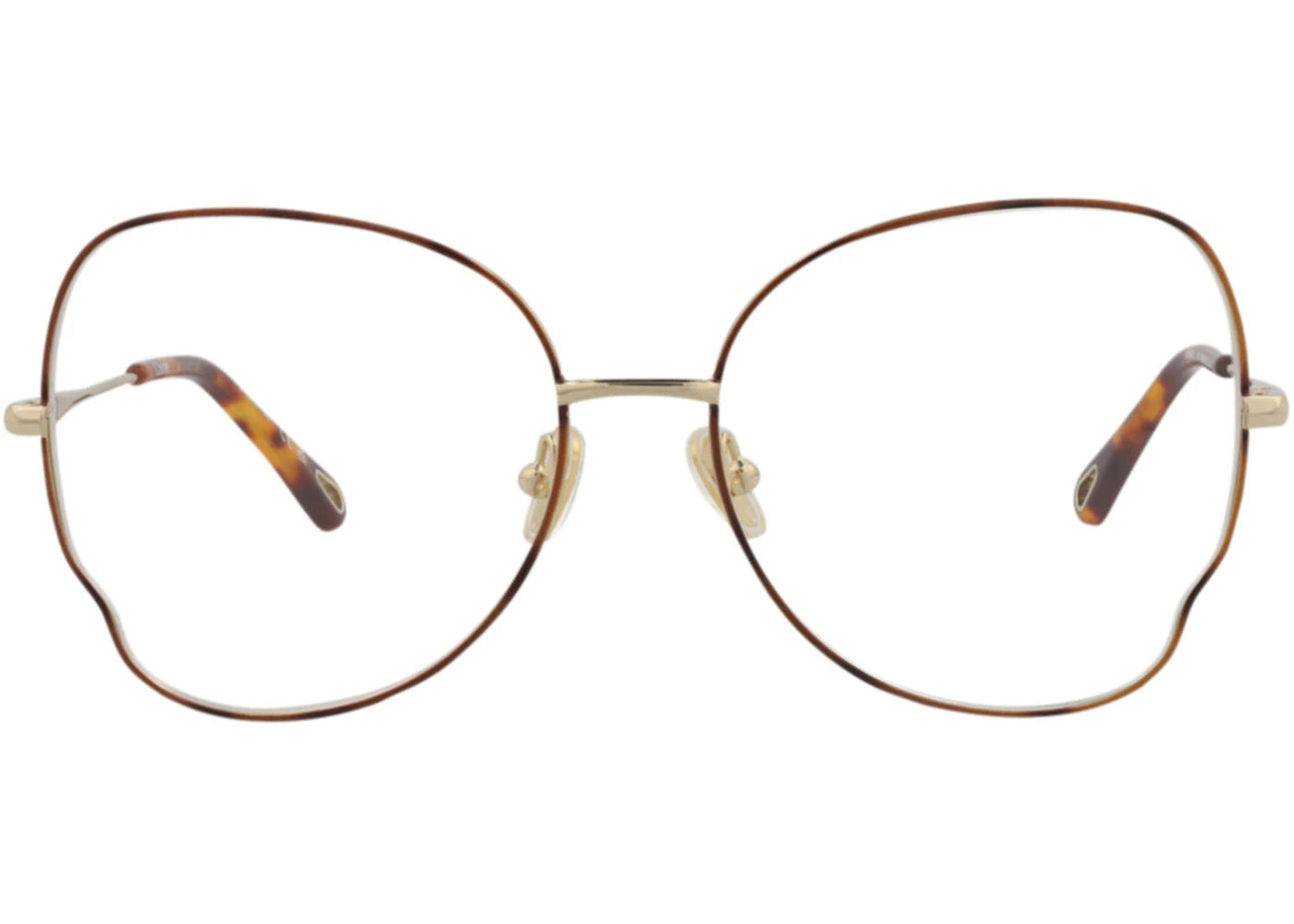 Chloe Cat Eye-Frame Metal Optical Frames Havana Gold Transparent (CH0098O-30012434-008)