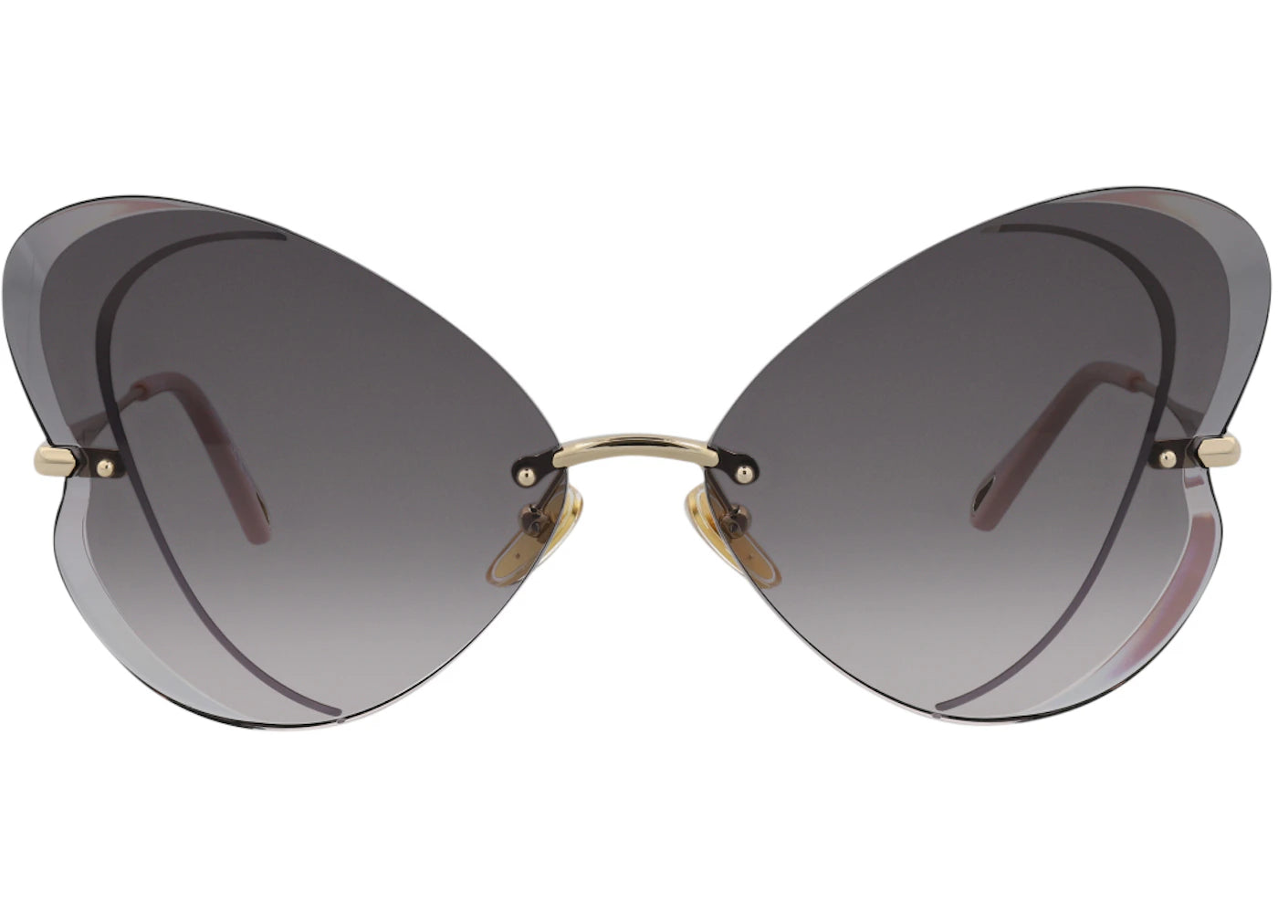 Chloe Cat Eye-Frame Metal Sunglasses Gold Gold Grey (CH0064S-30011506-001)
