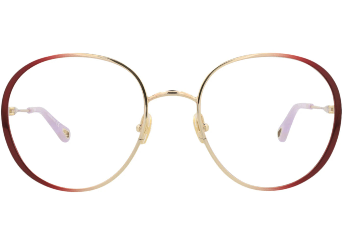 Chloe Round-Frame Metal Optical Frames Burgundy Burgundy Transparent (CH0018O-30009855-001)