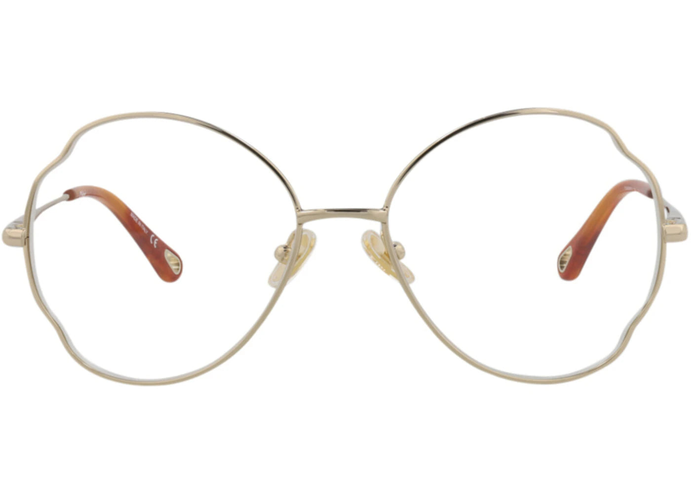Chloe Round-Frame Metal Optical Frames Gold Gold Transparent (CH0097O-30012431-001)