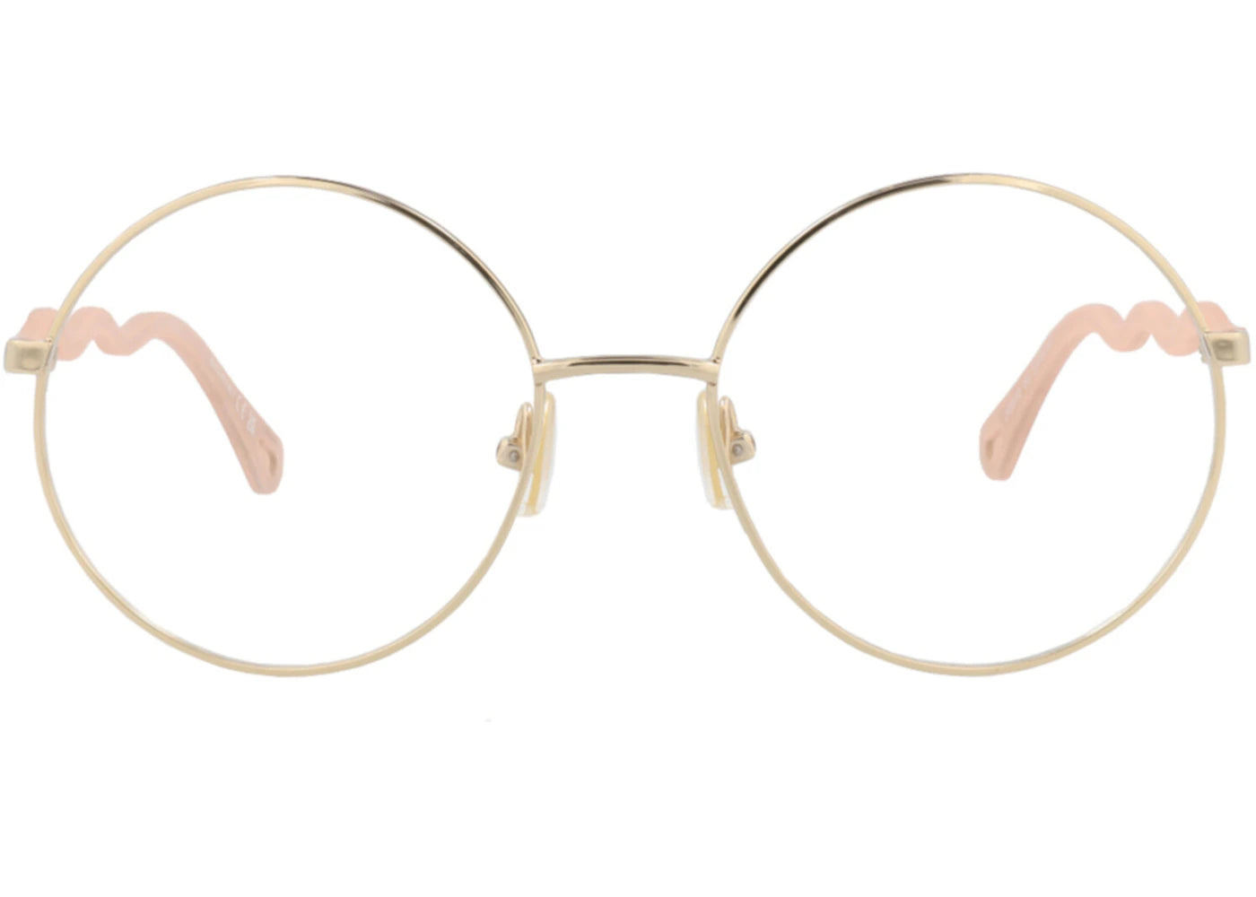 Chloe Round-Frame Metal Optical Frames Gold Pink Transparent (CH0057O-30011445-003)