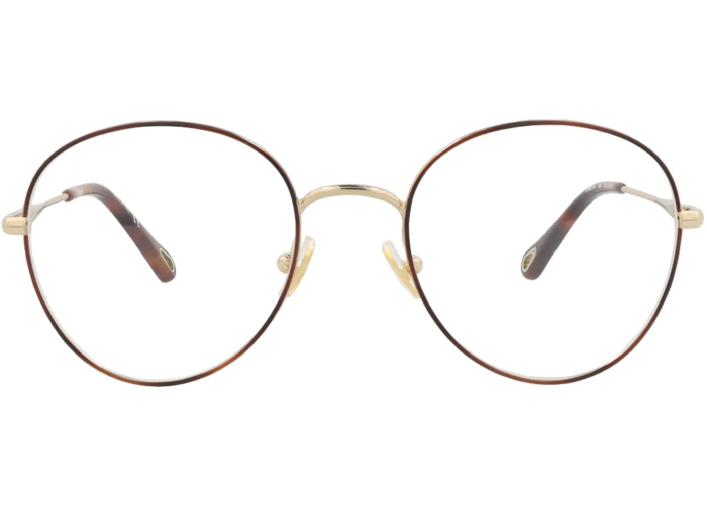 Chloe Round-Frame Metal Optical Frames Havana Gold Transparent (CH0021OA-30009911-004)