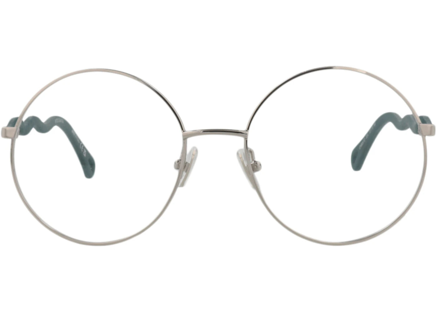 Chloe Round-Frame Metal Optical Frames Silver Green Transparent (CH0057O-30011445-004)
