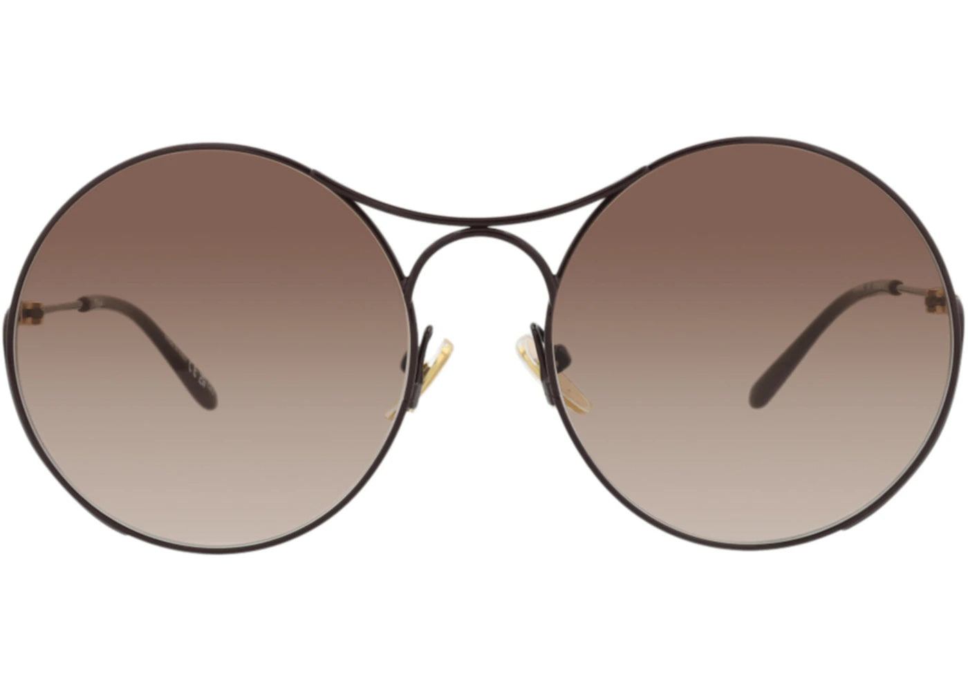Chloe Round-Frame Metal Sunglasses Burgundy Burgundy Brown (CH0166S-30014096-003)