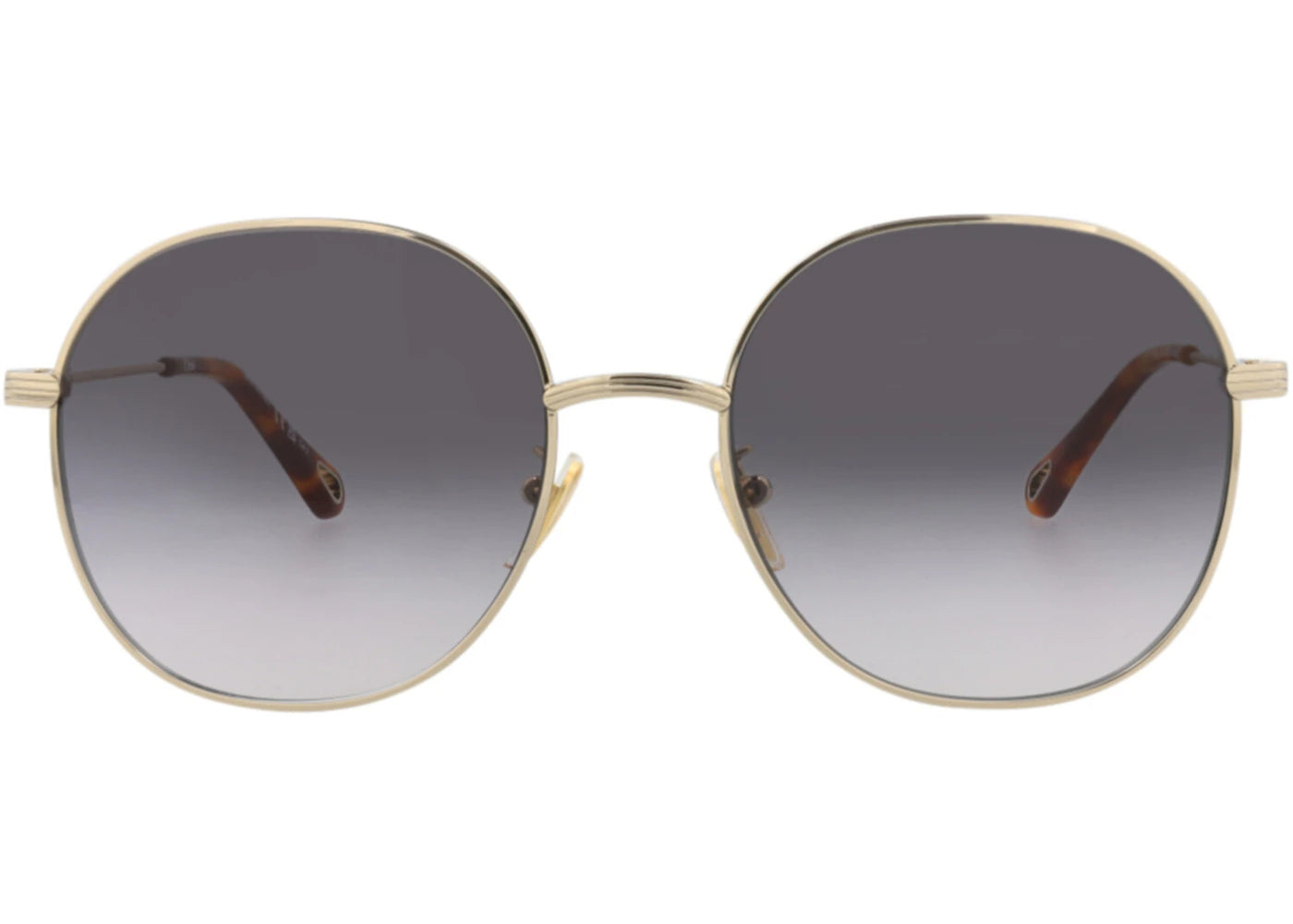 Chloe Round-Frame Metal Sunglasses Gold Gold Grey (CH0140SA-30013648-001)