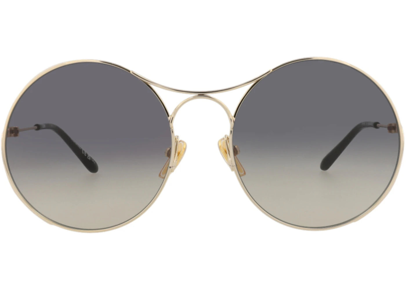 Chloe Round-Frame Metal Sunglasses Gold Gold Grey (CH0166S-30014096-001)