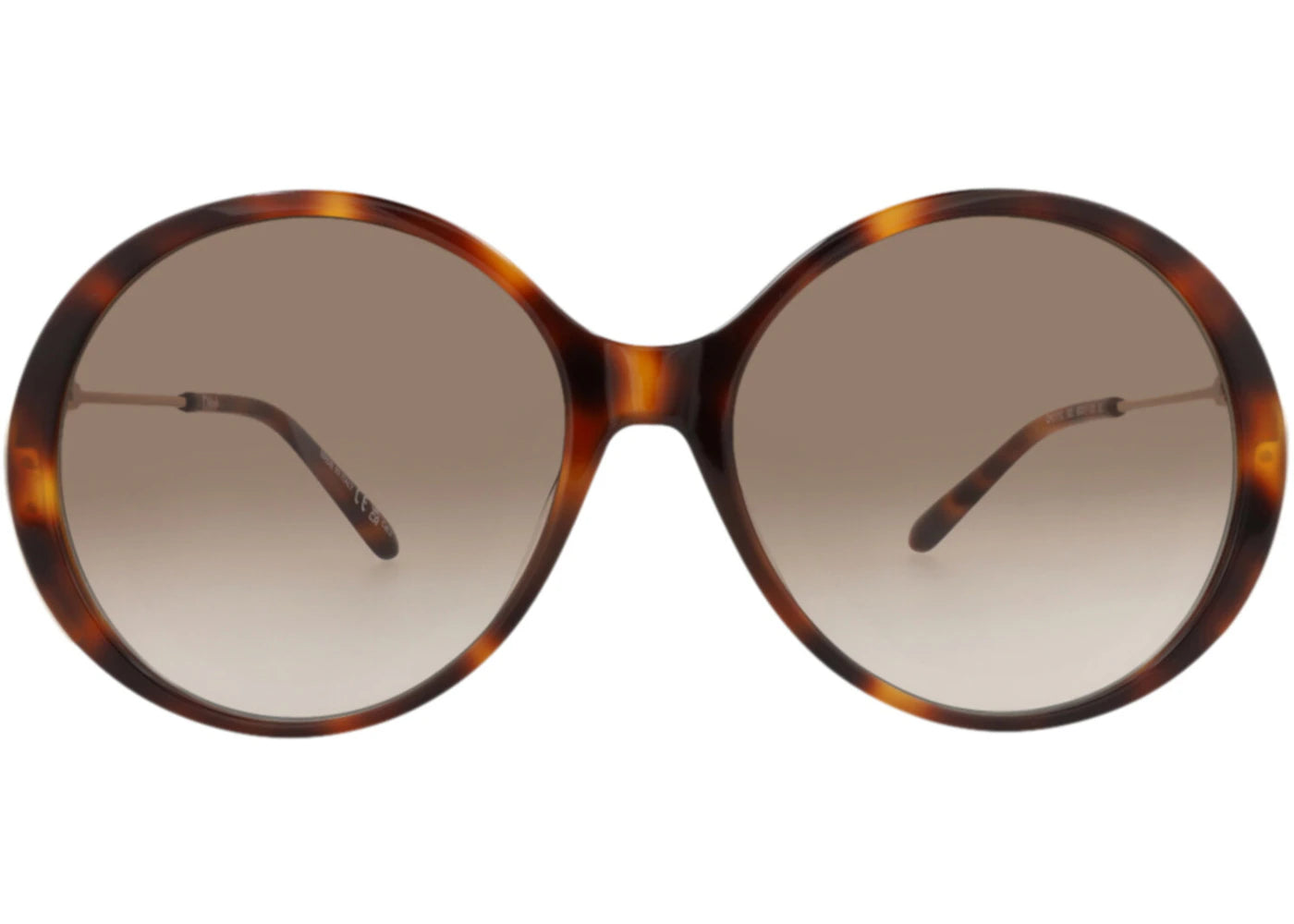 Chloe Round-Frame Recycled Acetate Sunglasses Havana Gold Brown (CH0171S-30014094-002)