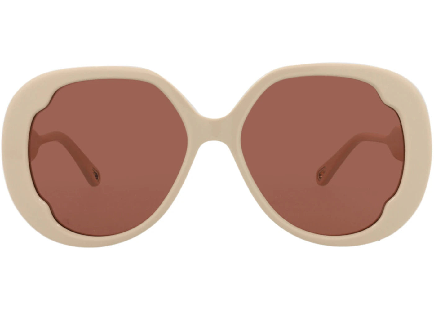 Chloe Round-Frame Recycled Acetate Sunglasses Ivory Ivory Brown (CH0195S-30014680-005)