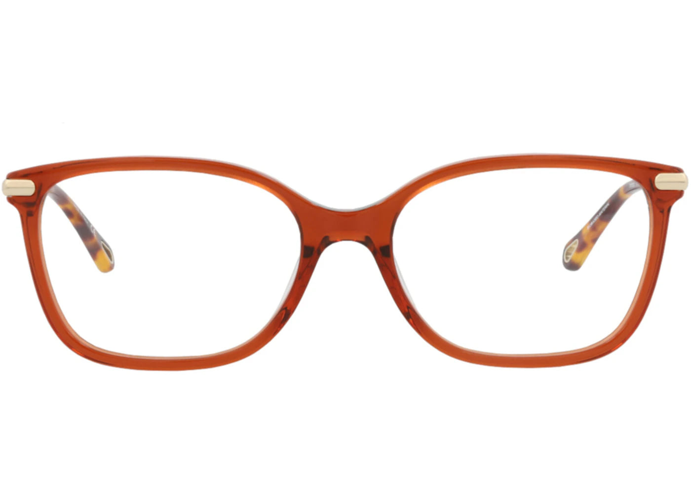 Chloe Square-Frame Bio Acetate Optical Frames Brown Gold Transparent (CH0059O-30011441-010)
