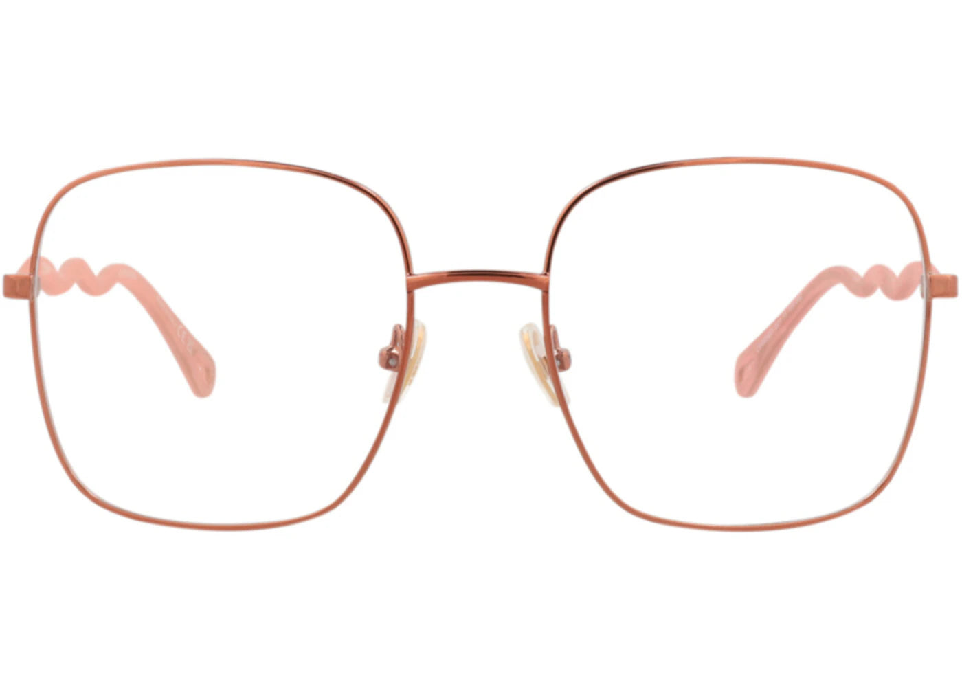Chloe Square-Frame Metal Optical Frames Brown Pink Transparent (CH0056O-30011442-001)